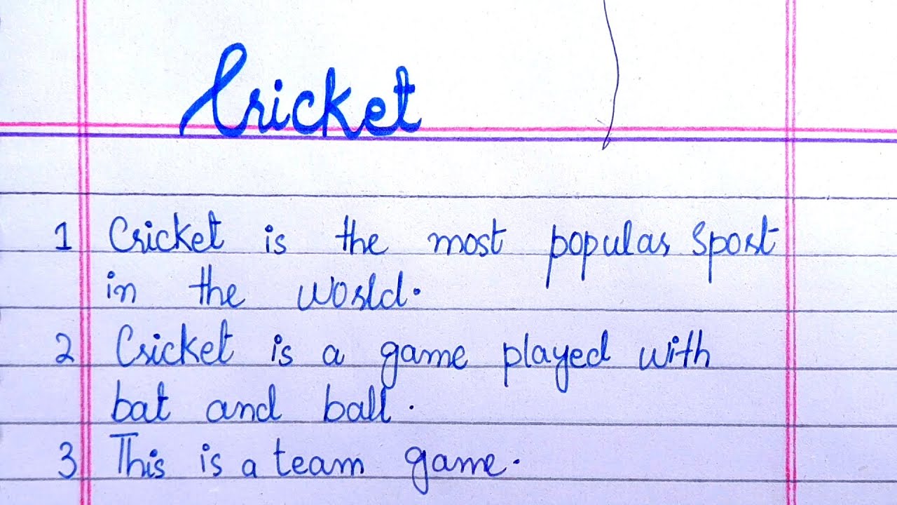 10 lines on cricket / My Favourite Game Cricket Essay in English YouTube