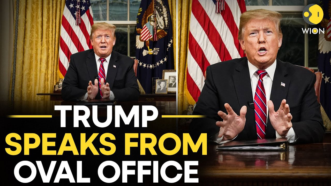 US President Donald Trump Delivers An Announcement In The Oval Office ...