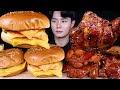 버거킹 치즈버거 자메이카통다리 치킨 먹방ASMR MUKBANG TRIPLE CHEESEBURGERS &amp; SPICY BBQ CHICKEN チキンチーズバーガー eating sounds