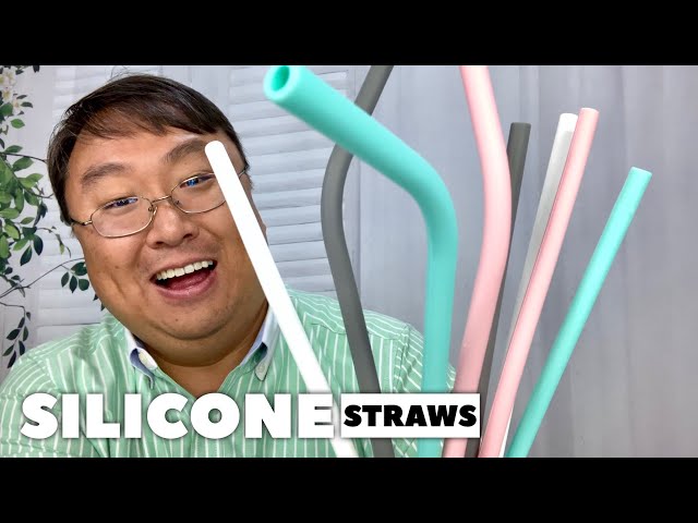 Reusable Silicone Drinking Straws Openable & Washable Silicone