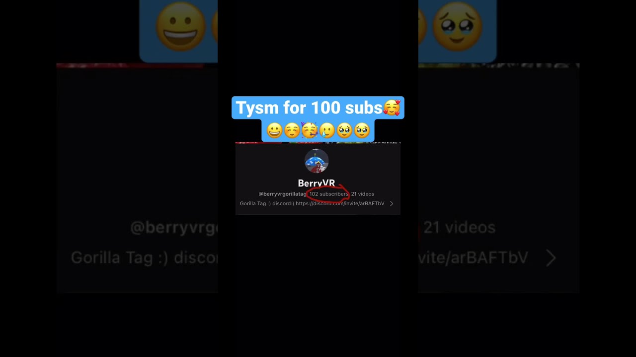 100 Subscribers Gorillatag Tysm Tysmfor100