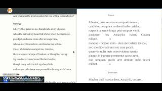 Virgil Eclogue 1- Latin/English splitscreen