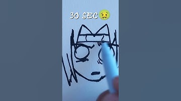 drawing sasuke in 10 sec; 1 min; 10 min; 1 hrs #art #naruto