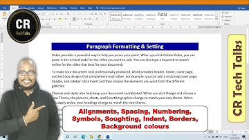 Paragraph formatting in MS Word| Paragraph settings | Tips & tricks | CR Tech Talks | in Telugu