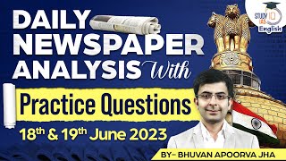 Editorial Edge: Newspaper Analysis | 18 & 19 June 2023 | Current Affairs | StudyIQ IAS English