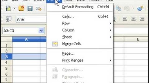 Open Office Calc - Merge cells