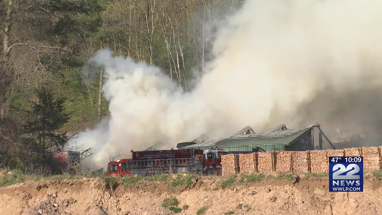 Multiple crews put out structure fire in Hampden - YouTube