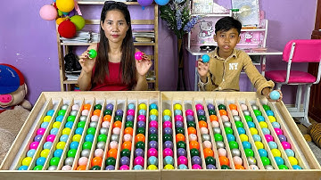 Puzzle Ball Sorting Game Mom vs Son Who is Faster 🟢🔴🟠Ep #125
