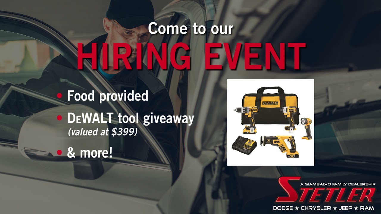 Stetler Hiring Event - Stetler Dodge Chrysler Jeep RAM - May 2021