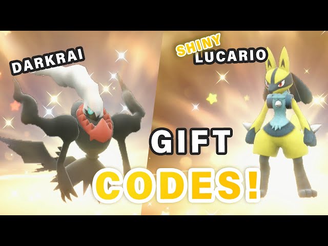 SHINY Lucario & MYTHICAL Darkrai Mystery Gift Codes ▻ Pokemon