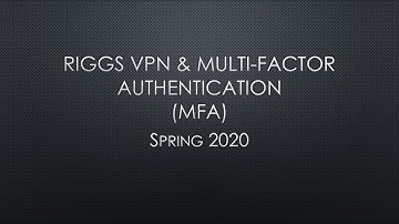 VPN  Multi-Factor Authentication (MFA) Walk Through
