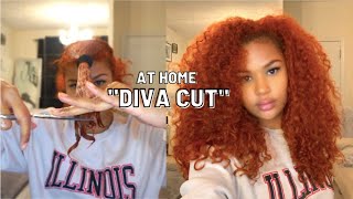 Giving Myself a &quot;DIVA CUT&quot; at Home | Layered Haircut