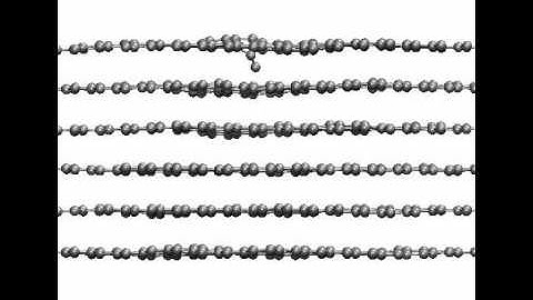 MD DFTB simulation of 30 eV knock-on collision on a single atom of 6-layer graphite film