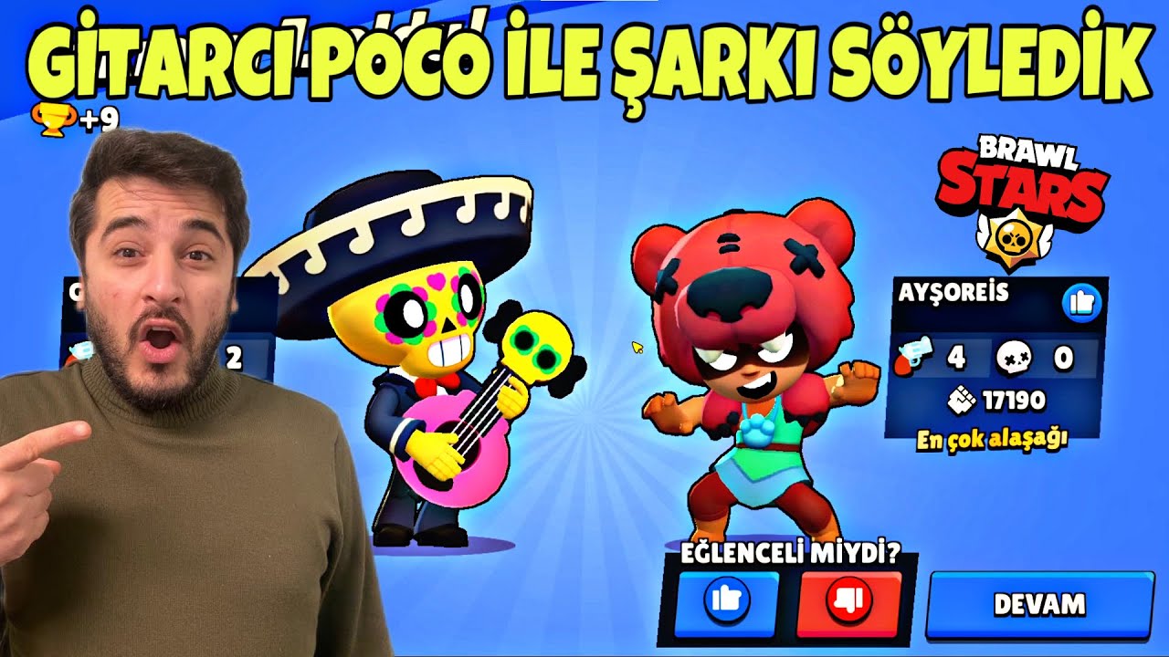 GİTARCI POCO İLE AYŞO'YA ŞARKI YAPTIM! BRAWL STARS ÖĞRENİYORUZ 2.BÖLÜM