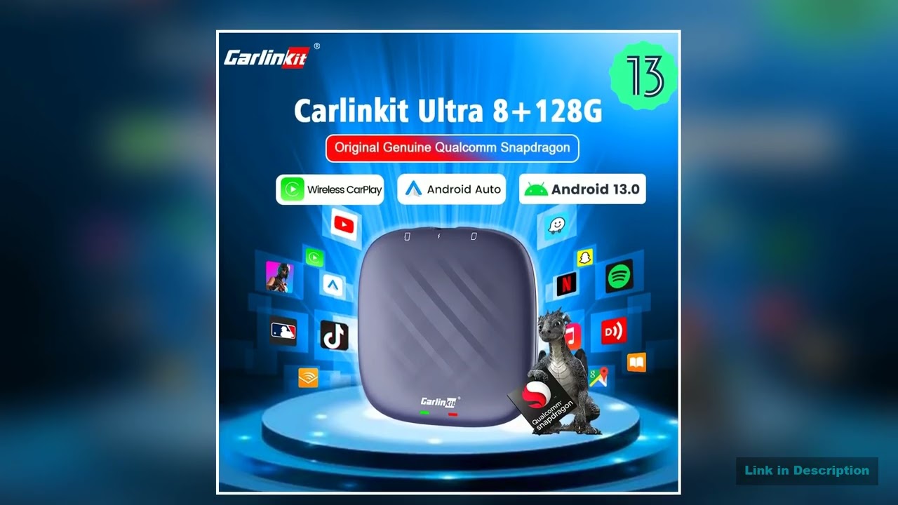 Carlinkit Android 13 Tv Box Support Netflix For YouTube Wireless CarPlay Android Auto Ultra 8128G