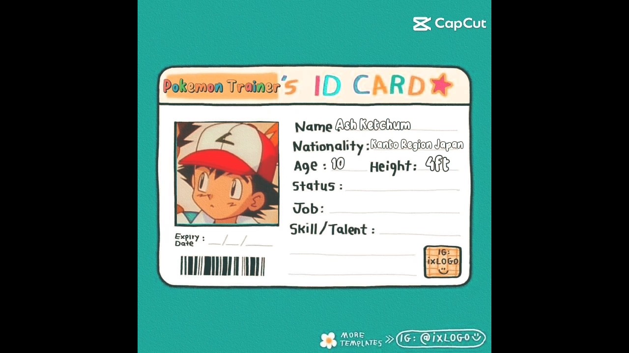 Pokémon Trainer Card Ash Ketchum