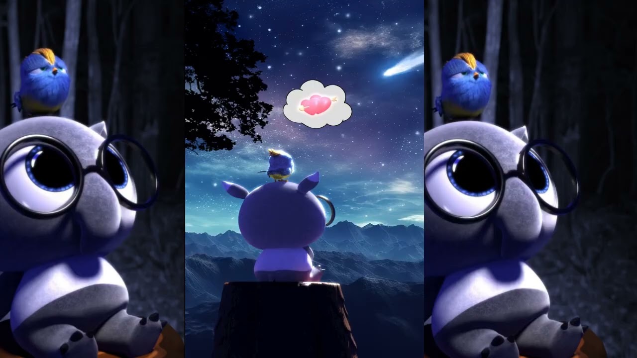 Nitoon & Blue Bird 🌙✨ | Magical Night Under Moon & Stars