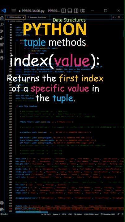 how to get index of a value in a tuple | index() method | #Python ...