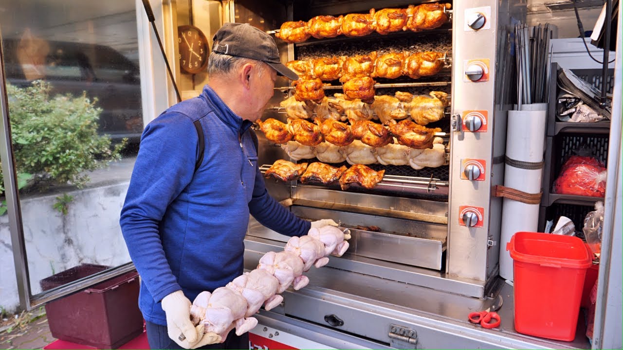 통닭 장사만 15년! 하루 100마리씩 팔리는 전기 통닭 바베큐, 목살  바베큐 / Grilled chicken - Korean Street food