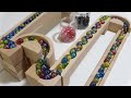 Marble Run Race ☆ Japanese Carpenter Wooden Course [Red, Black Marble]