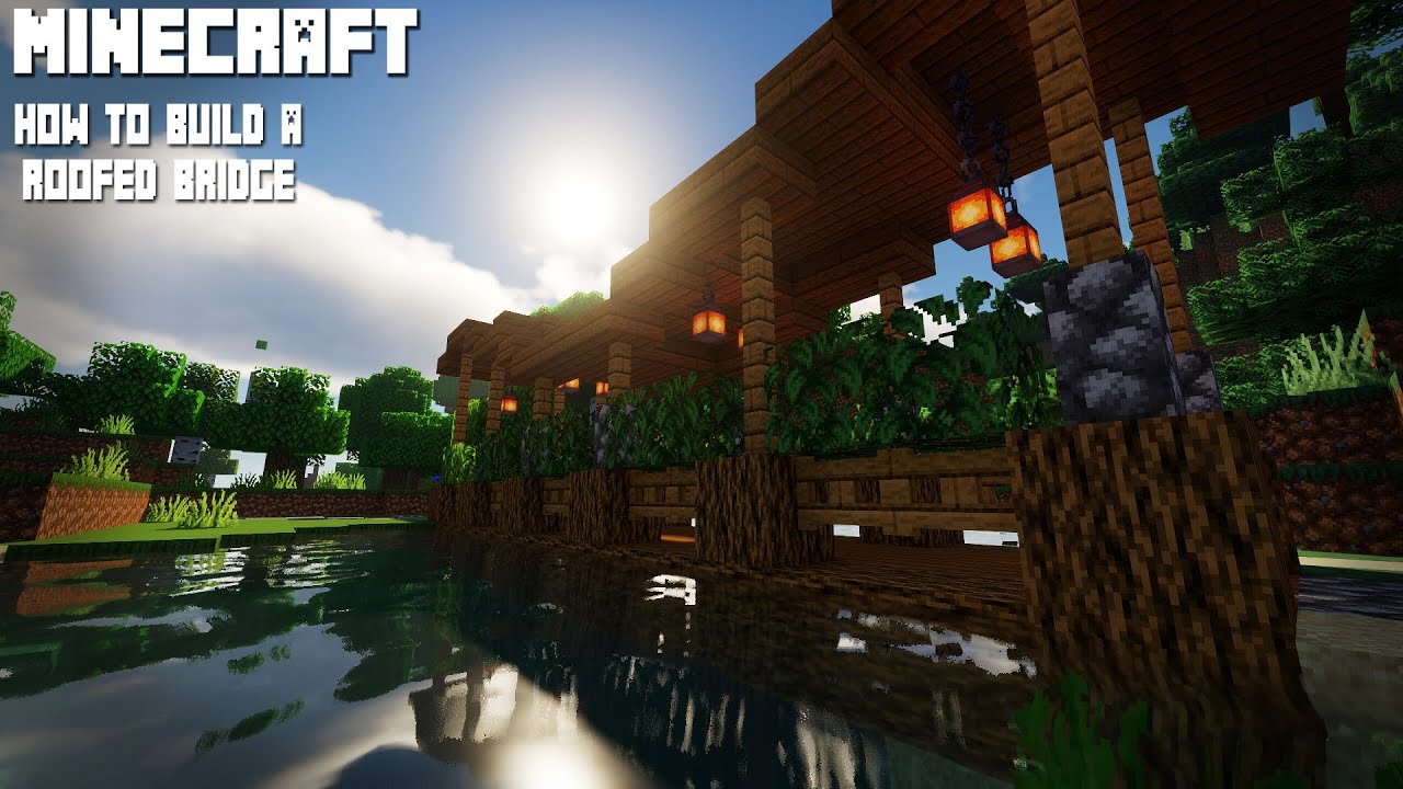 Minecraft: How To Build a Japanese style Roofed Bridge - YouTube