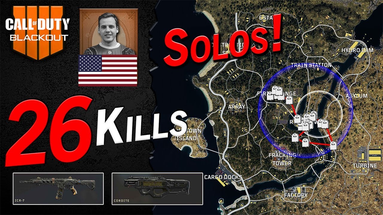 Blackout Rank 1 - HusKerrs 26 Kill Solo Win / COD Blackout - YouTube