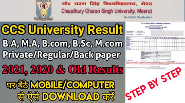 CCS University Result | How to Check CCS University Results (Current & Old result kaise Dekhe)