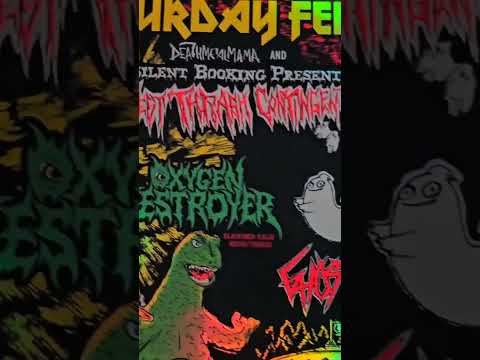 2/10/24 show #flyer + rainbow foil print by DeathMetalMama #ThrashMetal sketch by Doug Camp