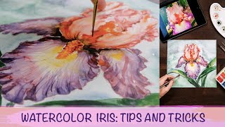 WATERCOLOR IRIS - HOW TO PAINT WATERCOLOR BOTANICAL PAINTING -