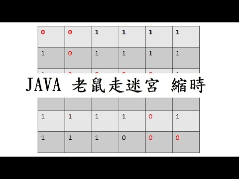 JAVA 老鼠走迷宮 縮時