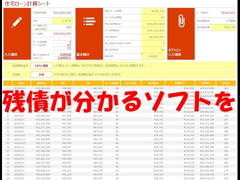 住宅ローンのシミュレーションは残債が分かるソフトを選びましょう