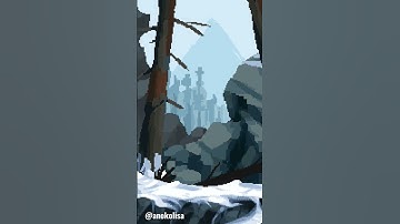 Pixel Art Process - Snow Mountains #pixelart #shorts