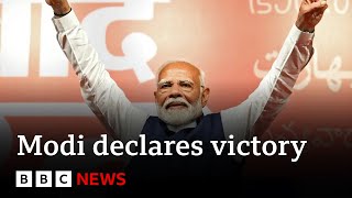 India election:  Modi claims victory but may fall short of outright majority | BBC News