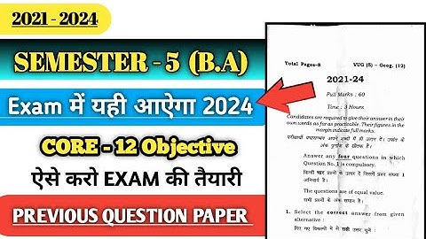 Semester 5 Geography Hon. Core 12 ! vbu sem 5 Geography Hon. core 12 previous Question #vbu #bbmku