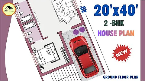 20x40 House Plan | 2BHK with Car Parking | 20*40 House Design | 20by40 | #floorplan #houseplan 