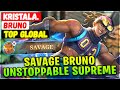 Savage bruno unstoppable supreme  top global bruno  kristala  mobile legends emblem and build