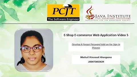 Building An E-Commerce Web Application - Task 05 | Java Institute | Methuli Ahangama
