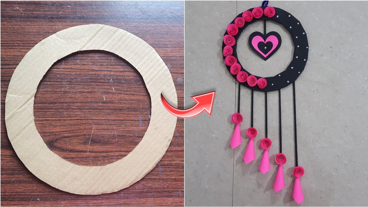 Beautiful wall hanging from cardboard | Wall decor ideas using ...