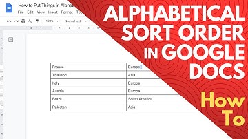 How to Put Things in Alphabetical Order in Google Docs - without add ons