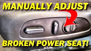 HOW TO MANUALLY MOVE BROKEN AUTOMATIC SEAT TO REMOVE BOLTS 2016-2022 MALIBU BROKEN SEAT ADJUSTMENT