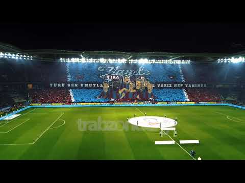 Trabzonspor  kareografi ve  üçlü tribün şow  4k