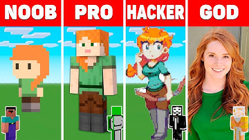 MINECRAFT NOOB vs PRO vs HACKER vs GOD Minecraft Pixel art: Alex / Animation