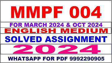 mmpf 4 solved assignment 2024 | mmpf 4 solved assignment in english 2023-24 | mmpf 4 2024