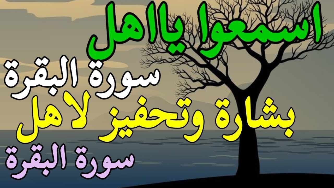 يااصحاب سورة البقرة نصيحة مادللت عليها احد الاوبشرني بتغير حياته