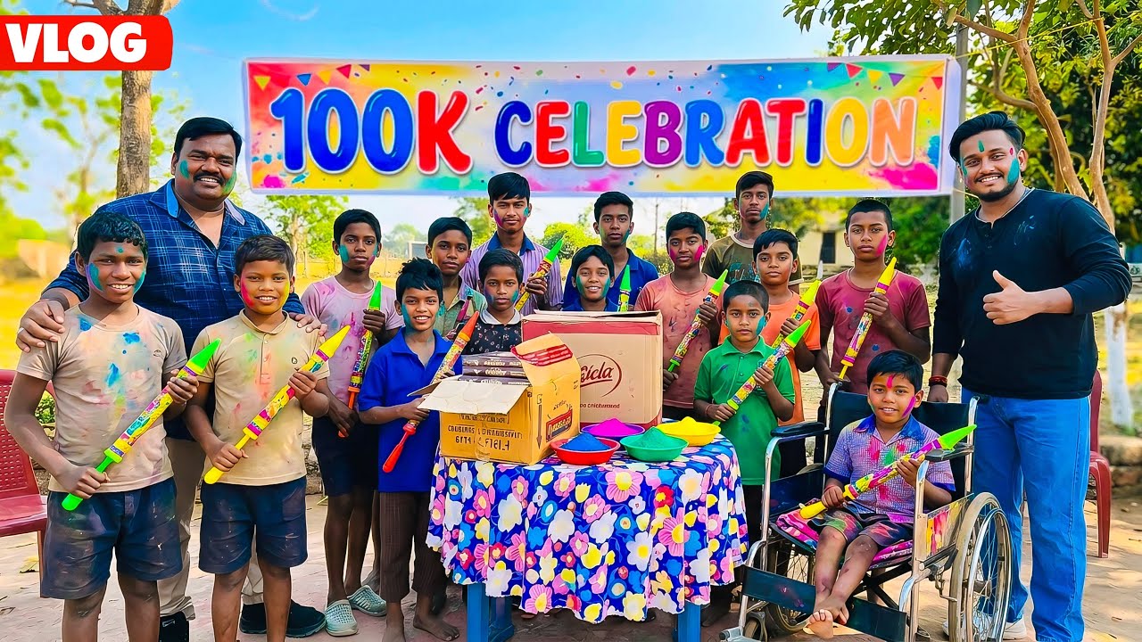 100K Celebration Happy Holi 🥳 #vlogs @RRajeshVlogs 