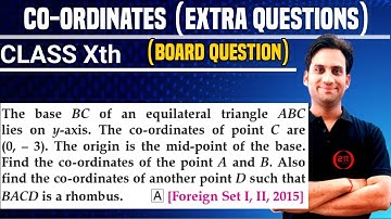 The base BC of an equilateral triangle ABC lies on y-axis. The co-ordinates of point C are (0,-3).