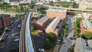 Trains of Chicago's South Loop - Drone/Aerial shot compilation