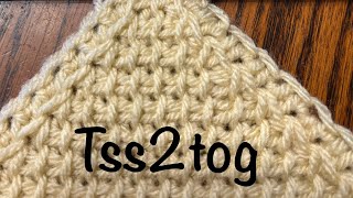 Tunisian Simple Stitch Decrease Tutorial (Left-Handed)