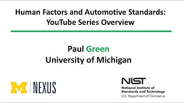 Human Factors & Automotive Standards - YouTube Series Overview