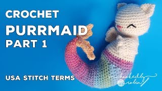 Crochet Amigurumi Purrmaid PART 1 | Rows 1 - 31 | Head and Torso | Crochet CAL (Crochet Along)